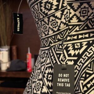 Express Black and White Geometric Dress